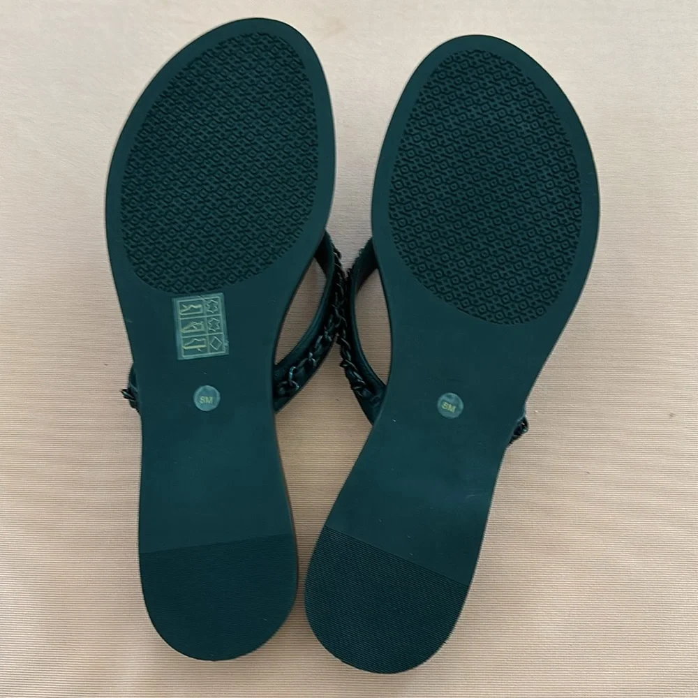 New Tory Burch Leather Sandals. Size 8. Black.